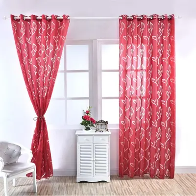Hollow-Cut Leaf Pattern Ready-Made Curtain for Living Room and Bedroom - 9