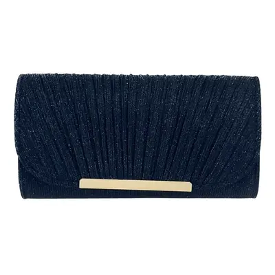 Pleated Round-Bottom Women's Evening Clutch with Glitter Finish - 7