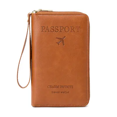 Cross-Border 2023 New RFID Long Passport Holder Ticket Storage Document Bag Multifunctional Travel Zipper Passport Bag
