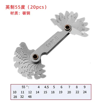Thread Pitch Gauge, Metric and Imperial Screw Thread Template - 9