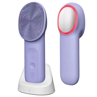 Silicone sonic electric facial cleansing device, facial cleansing brush, hot and cold massage, semiconductor hot and cold compress.