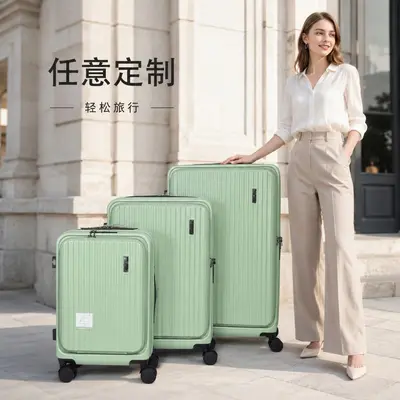 Strictly Selected Handgepäck-Koffer ABS+PC Laptop-Fach Passwort Reisekoffer 20 Zoll Business Frontöffnung Trolley-Koffer