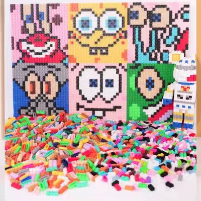 Particle Figure Building Blocks, Children's Handmade Stress-Relief Toy, LEGO Compatible