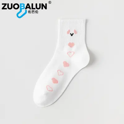 Xinjiang Cotton White Socks Women Spring Autumn Mid-Calf Socks Pure Cotton Antibacterial Deodorizing Cartoon Casual Socks Women's Cotton Socks Wholesale - 8