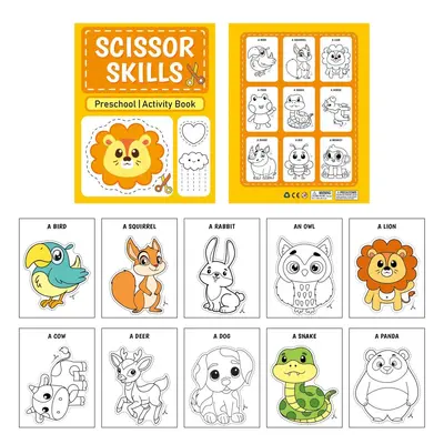 Tier-Bastelbuch zum Ausschneiden für Kinder von 3-6 Jahren mit Materialset