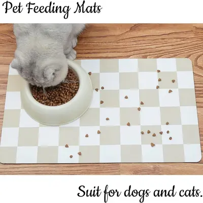Thick PVC Cat and Dog Feeding Mat, Wipe-Clean - 7