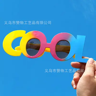 Bunte Party-Brille im Hawaii-Stil mit Buchstabenform - 3