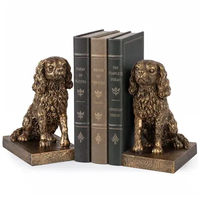 Cute Puppy Resin Statue Bookend Ornament