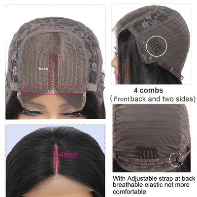 4x4 Lace-Closure Echthaar-Perücke Vollkopf - 8