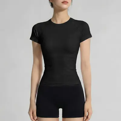 Damen Pilates-Yoga-Kurzarmshirt - 8