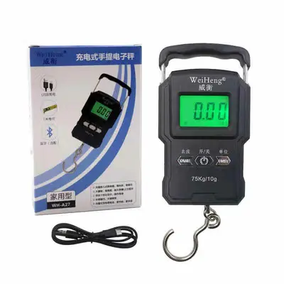 Weiheng rechargeable scale 75kg high precision hook with ruler