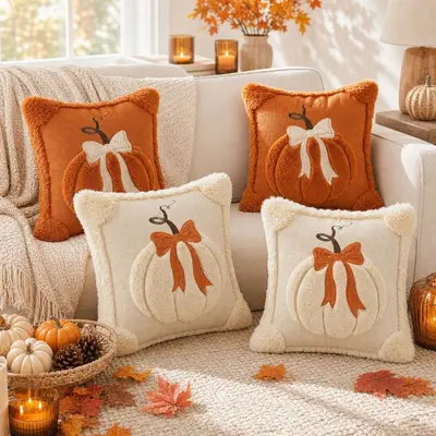Halloween Pillow Cover Wholesale New Pumpkin Pillow Cover Custom Amazon Thanksgiving Sofa Decoration Cushion Cover - 1