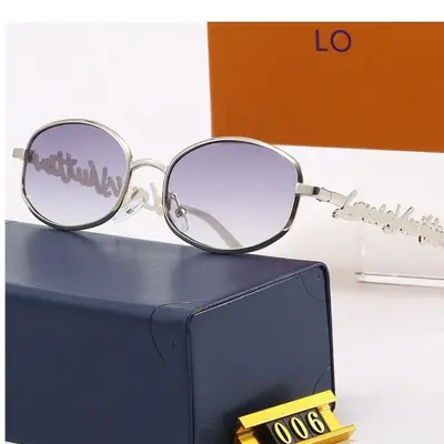 Cross-border Same Style as Lvjia 2026 New European and American Trend Metal Oval Hollow Sunglasses Fashion Sunglasses Manufacturer