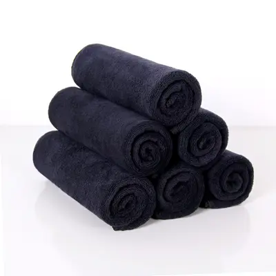 Mikrofiber havlular toptan satış, siyah havlular, kalınlaştırılmış ve emici, yetişkin berber havluları, özel güzellik ve tırnak sanatı bezleri.