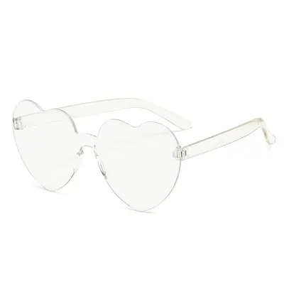 Herzförmige Bonbonfarben-Sonnenbrille, rahmenlos, einteilige Linse, Partymodell - 10