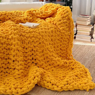 Nordic Solid Color Decorative Throw Blanket, Plain Knitted Throw, Minimalist Light Luxury Sofa Bedroom Bed End Nap Air Conditioner Blanket - 8