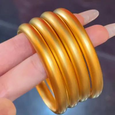 24K altın bilezik, vakum kaplama, çin tarzı katı halka, kadın hediyesi