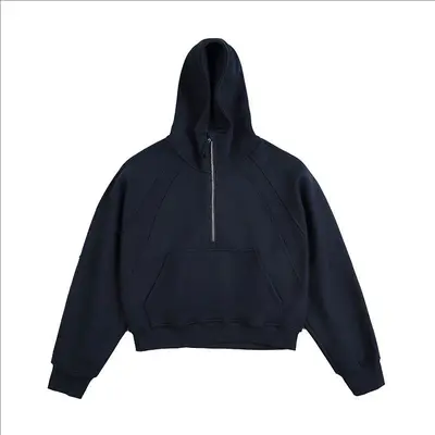 Thick Hooded Half-Zip Sweatshirt Jacket for Men and Women