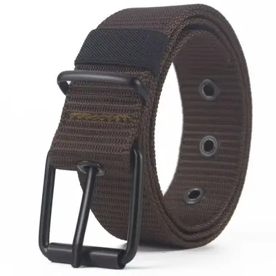 Yeni çok delikli kanvas kemer erkek pin tokalı kemer gençlik öğrenci çok yönlü denim askeri eğitim genişletilmiş naylon kemer - 10