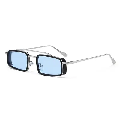 Retro Metal Square Sunglasses, Thick Rim, Unisex - 9