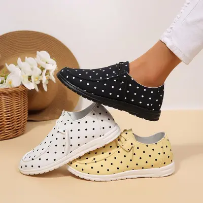 Women's Plus Size Flat Slip-On Loafers, Low-Top, 2026 Spring and Autumn