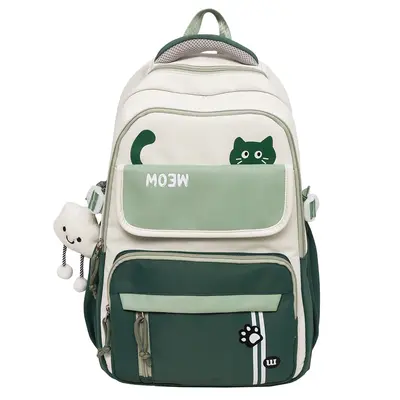 2025 Colour-Block School Backpack, Large Capacity - 12