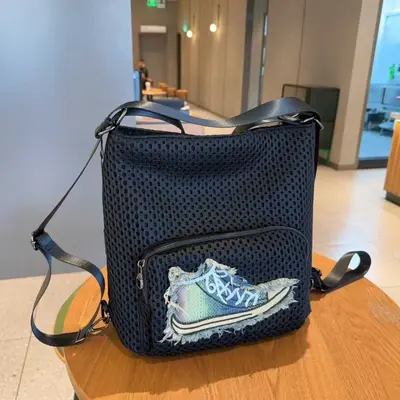 Women's Mesh Fabric Shoulder Bag, Multifunctional Backpack - 2