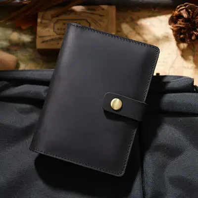 Crazy Horse leather passport holder, vintage multifunctional