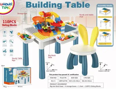 Kinder-Bausteintisch mit großen Steinen - 10