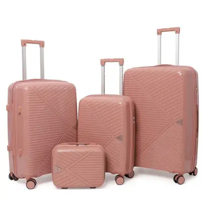Ultra Lightweight PP Suitcase Set with Combination Lock and Zipper