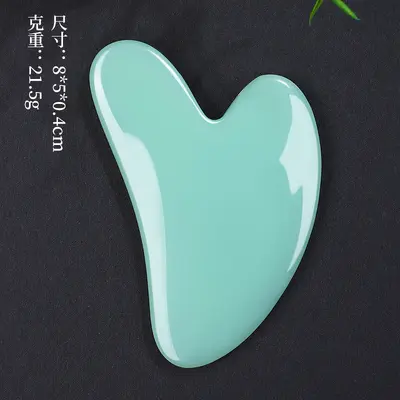 Acryl-Gesichtsmassage-Set, Rosenquarz Doppelkopf-Walzen-Massagegerät, kein Jade, herzförmiges Meridian-Beauty-Gesicht-Schaber-Set. - 10