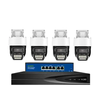 Powerful 5 million pixel POE surveillance camera outdoor 360 degree two-way intercom HD monitor set