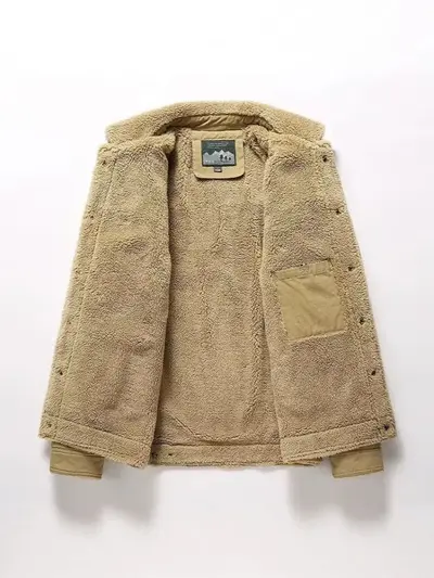2025 Men's Velvet Autumn and Winter Thick Cotton-Padded Jackets for Middle-Aged and Elderly Men, New Men's Warm Casual Jackets, Men's Clothing