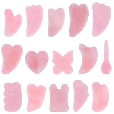 Yeşim kazıma tahtası, pembe kristal kazıma masaj aleti, yüz masajı, vücut kazıma eseri, sağlık masaj malzemeleri