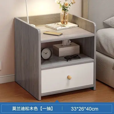 Minimalist Bedside Cabinet with Lock and Mini Drawers - 11