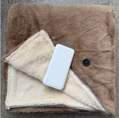 Rabbit Fur Electric Heated Shawl, Smart Heated Wrap - 12