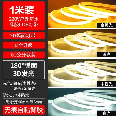 COB LED-Streifen 220V Outdoor wasserdicht selbstklebend lineare Leuchte Wohnzimmer Deckenleuchte Hochspannungs-LED Silikonflexible Lichtleiste - 7