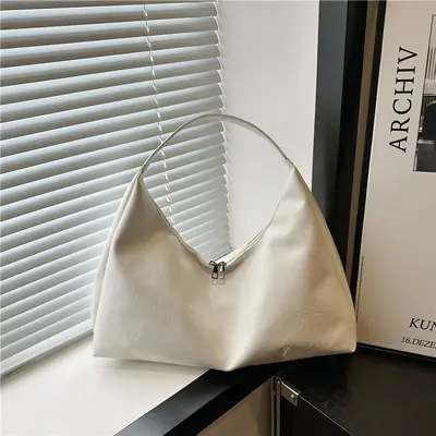 Women's Single Shoulder Underarm Bag, Large Capacity Tote, Casual Minimalist Design - 3