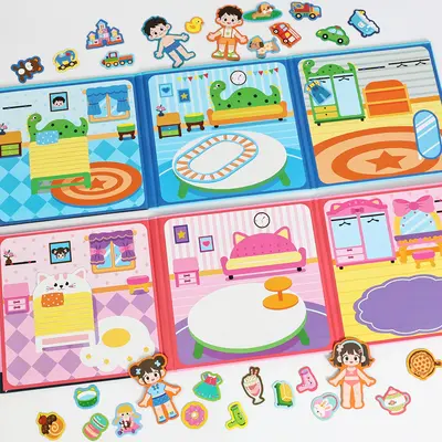 Stilles Klebe-Busy-Book für Kinder von 3-6 Jahren