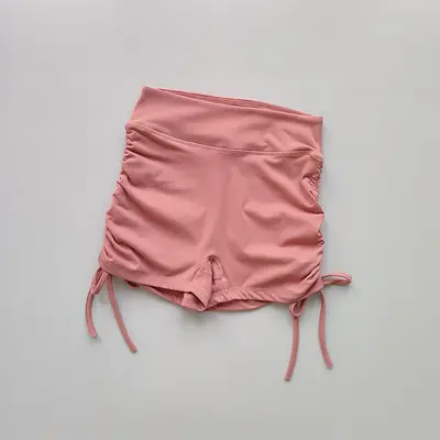 Damen-Yoga-Shorts, dreiviertel Länge, nahtlos, hoher Bund, Kordelzug - 7