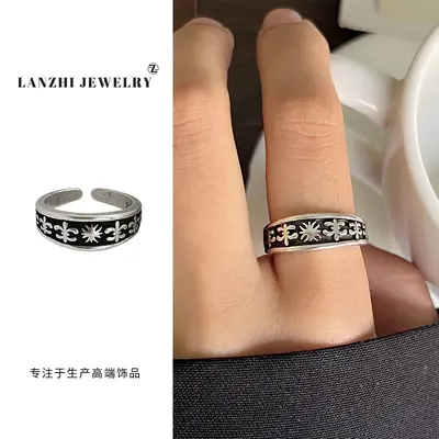 925er Silberring Damen, offen verstellbar, Designer-Stil - 7
