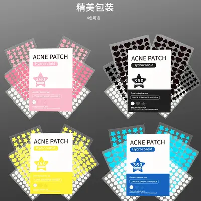 Hydrocolloid Pimple Patches, 360 Pcs, Invisible Star, Heart and Round