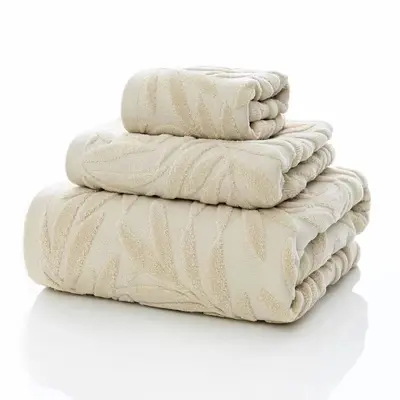 凹凸浮雕割绒提花浴巾外贸跨境全棉方巾毛巾浴巾套装 bath towel - 7