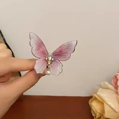 Vintage Şık Kelebek Jumbo Saç Tokası Basit Ördek Gagası Saç Klipsi Saç Aksesuarı Aksesuar Saç Tokası Küçük Dekoratif Ördek Gagası Klipsi