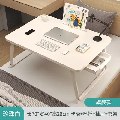 Bed small table foldable table student dormitory desk children's desk bedroom laptop table multifunctional - 11