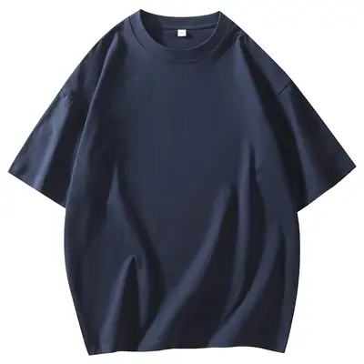24 Pcs 190g Loose Fit Round Neck Short Sleeve Solid Color T-Shirt - 10