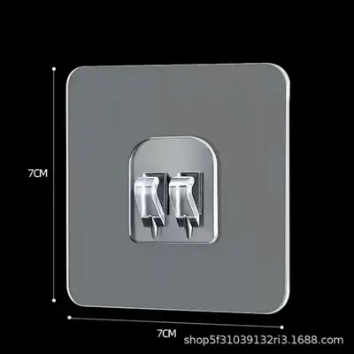 No-Drill Transparent Adhesive Bathroom Hook, Strong Hold - 8