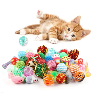 跨境现货猫玩具剑麻球猫玩具套装 老鼠猫咪玩具配件套装自由搭配