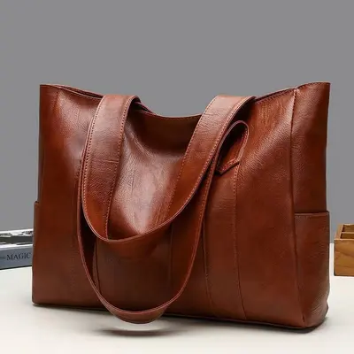 Large Capacity Women's Tote Bag, Korean Style Minimalist Single Shoulder Bag