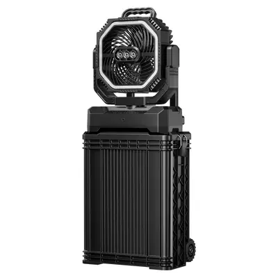 Camping-Ventilator mit Wassertank, Sprühfunktion, Licht und Großakku - 5